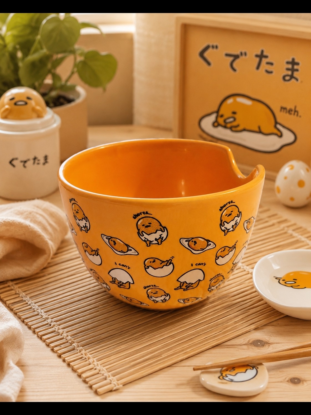 Gudetama Yellow Rice Noodles Bowl Silver Buffalo Sanrio So Cute (Bowl Only) Egg